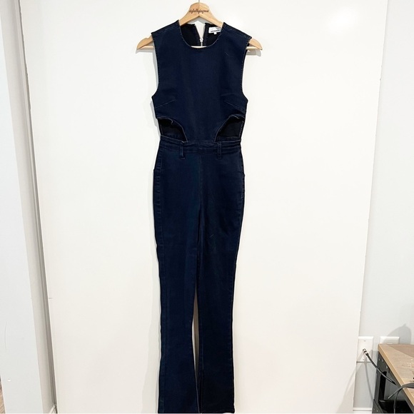WeWoreWhat Cutout Slit Stretch Denim Jumpsuit - Picture 9 of 16